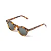Sunglasses "World Amber Tortoise" With Green Lenses - Handmade