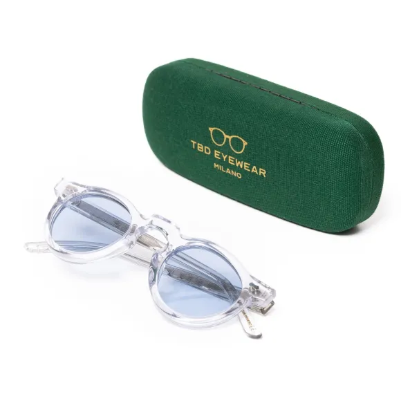 Sunglasses "World Transparent" With Light Blue Lenses - Purely Handcra