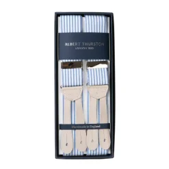Suspenders "Seersucker Stripe" With Flat Ends In Nubuck Leather To But