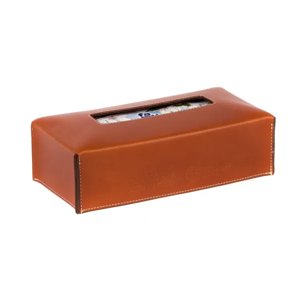 Taschentuch-Box "Kleenex" Aus Sattelleder - Handarbeit
