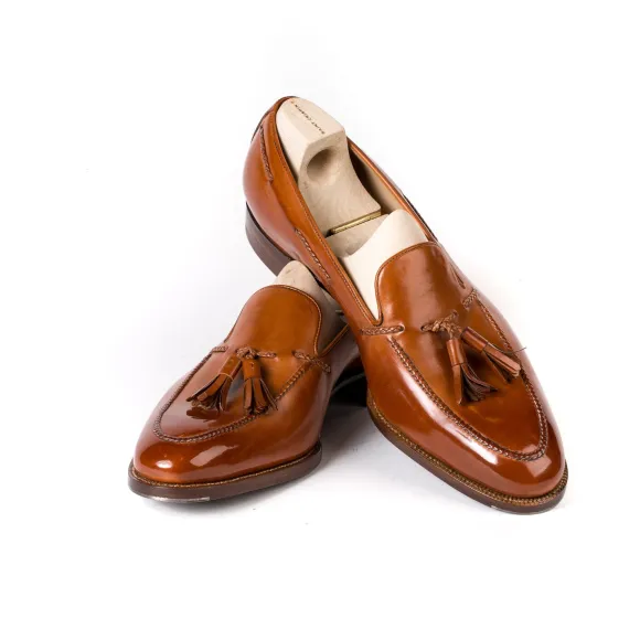 Tassel Loafer Made Of Cognac-Colored Calfskin - Purely Handcrafted