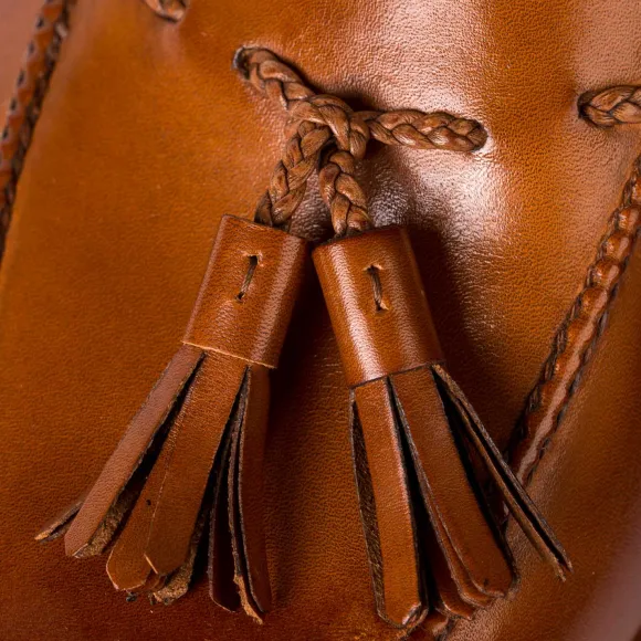 Tassel Loafer Made Of Cognac-Colored Calfskin - Purely Handcrafted