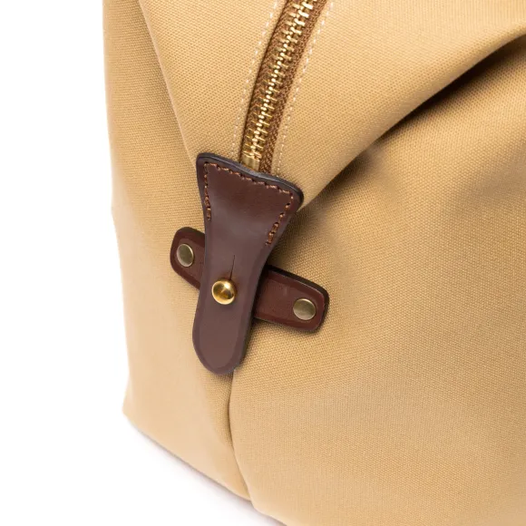 Travel Bag "Happy Weekend" Made Of Cotton Canvas And Saddle Leather -