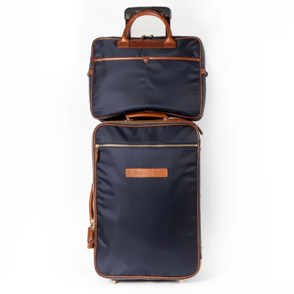 Trolley "Carry On" Made Of Felisi Nylon And Saddle Leather