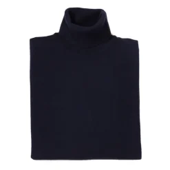 Turtleneck Jumper Made Of Merino Wool And Cashmere - 1 Ply Cashmere Bl