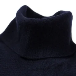 Turtleneck Jumper Made Of Merino Wool And Cashmere - 1 Ply Cashmere Bl