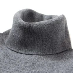 Turtleneck Jumper Made Of Merino Wool And Cashmere - 1 Ply Cashmere Bl