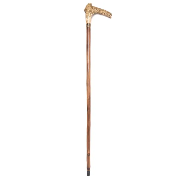 Walking Stick "Vero Cervo" Made Of Stag Horn And Beech Wood