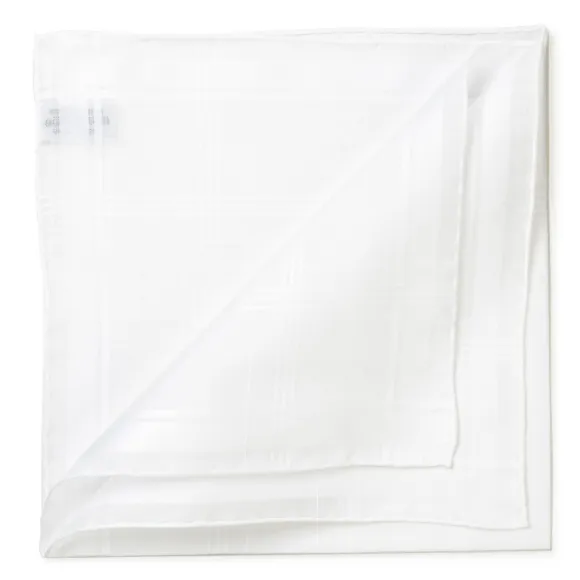 White Handkerchief "Sarabande" Made Of Cotton - Hand-Rolled