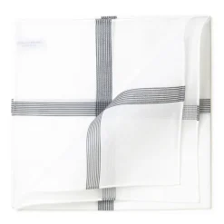 White Handkerchief "Symphony" Made Of Cotton - Hand-Rolled