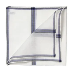 White Patterned Cotton Pocket Square