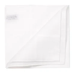White Patterned Cotton Pocket Square