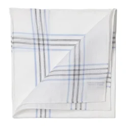 White Patterned Pocket Square Made Of Linen And Cotton