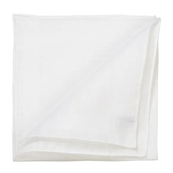 White Pocket Square "Blanc" Made Of Pure Linen