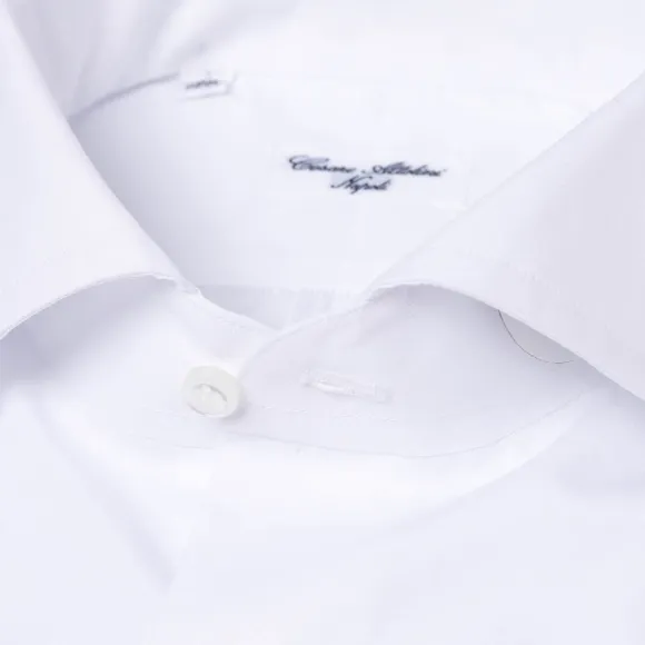 White Pure Egyptian Cotton Shirt From Alumo - Collo Tom