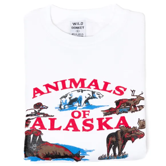 Wild Donkey X Mj: Vintage Print "Animals" Cotton Mix Sweatshirt