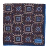 Wool And Silk Pocket Square "Vintage 58" - Medaillon Large Blue