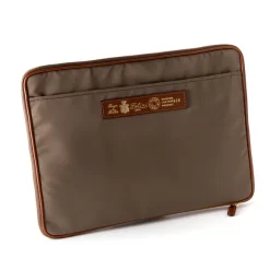 Zip-Case "Notebook" Made Of Felisi Nylon And Saddle Leather